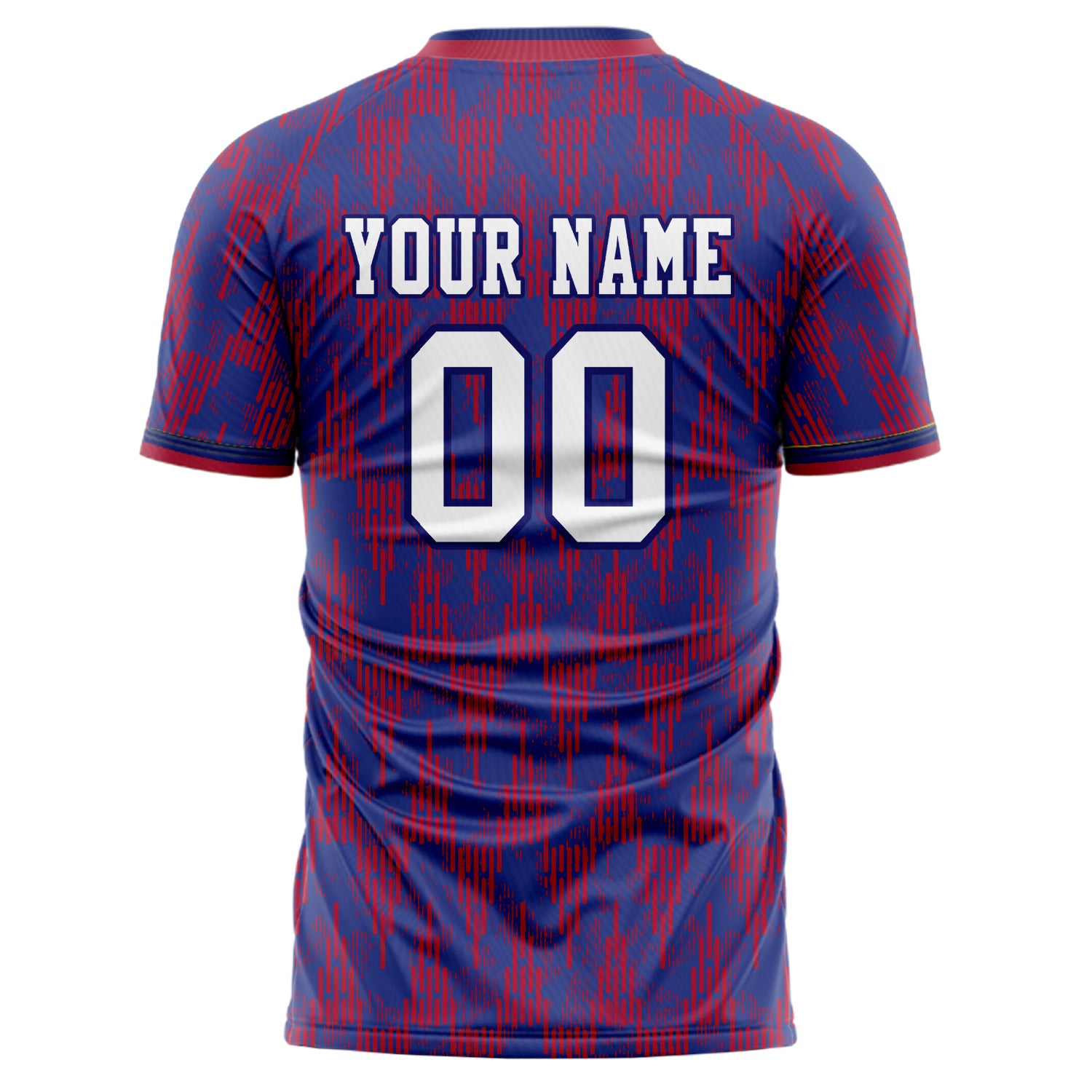 Personalized Royal & Red Pattern Soccer Jersey
