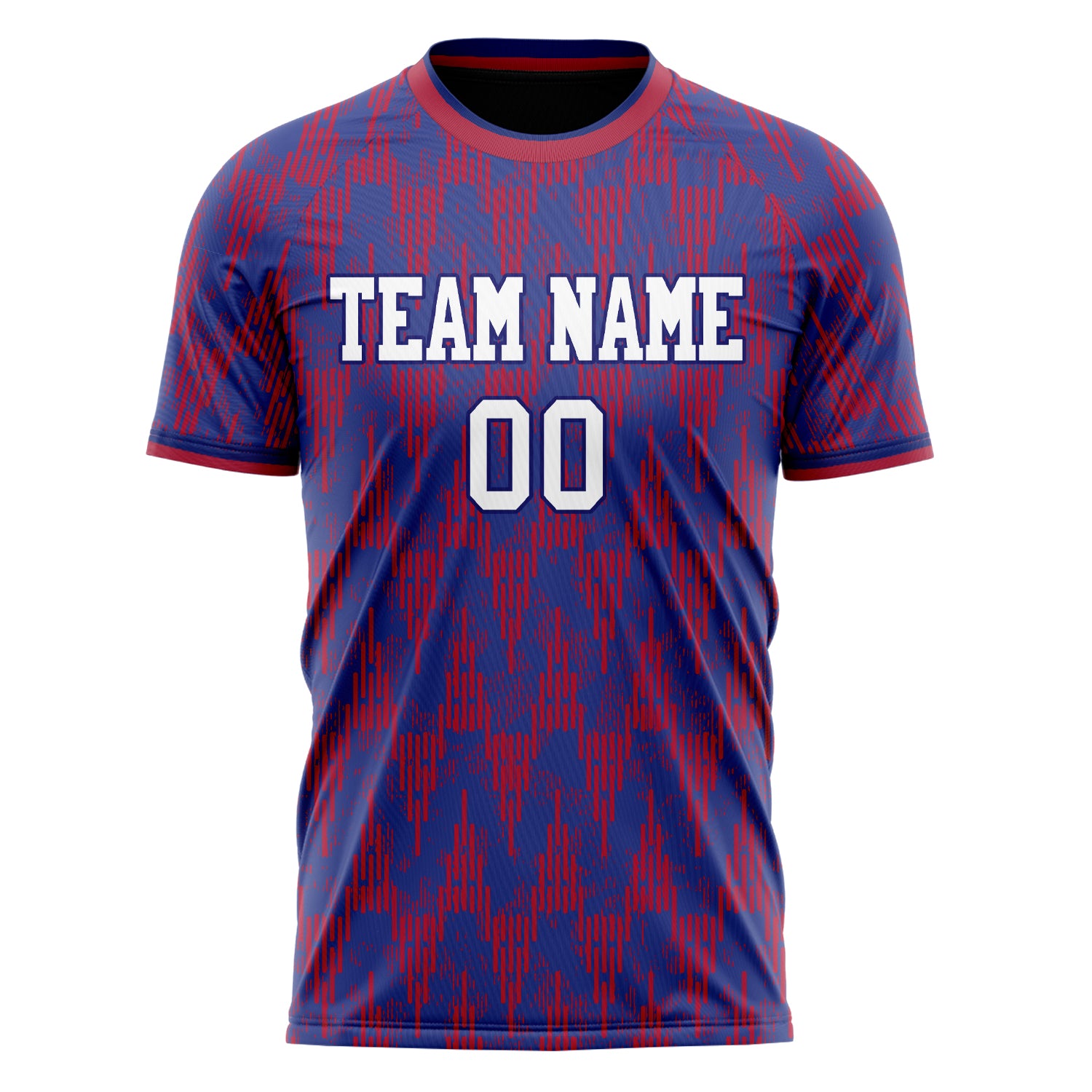 Personalized Royal & Red Pattern Soccer Jersey