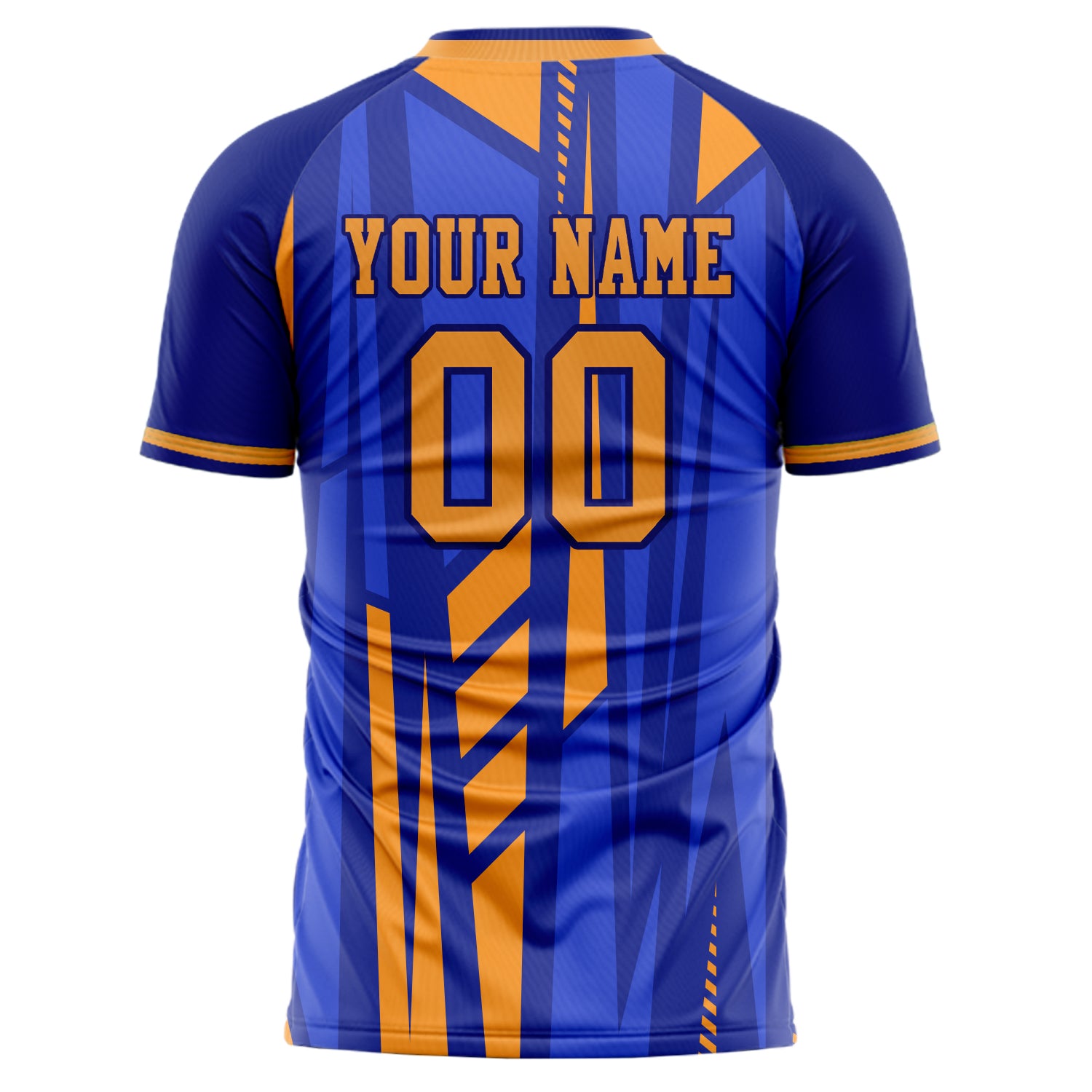 Personalized Blue & Gold Pattern Soccer Jersey