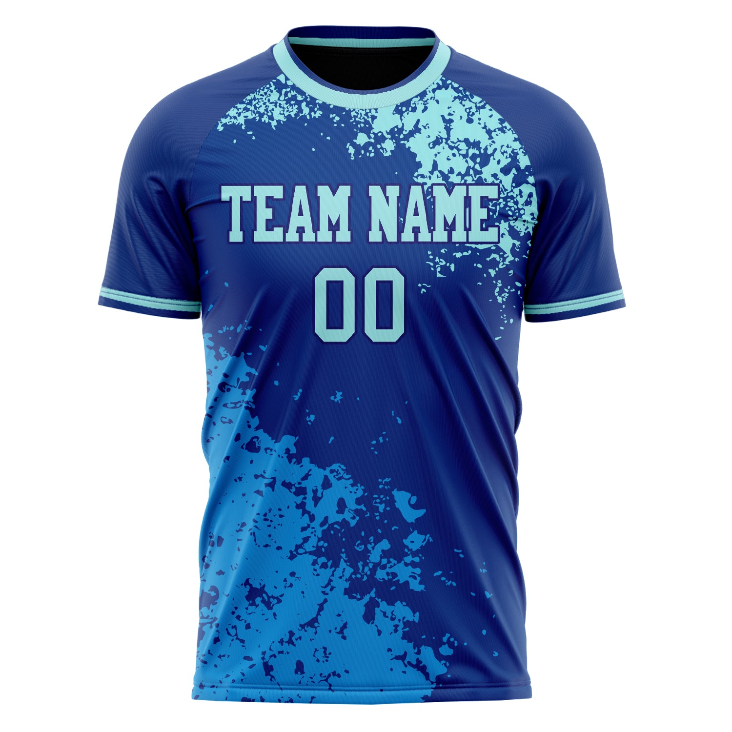Personalized Royal & Teal Pattern Soccer Jersey