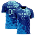 Personalized Royal & Teal Pattern Soccer Jersey