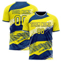 Personalized Yellow & Navy Pattern Soccer Jersey