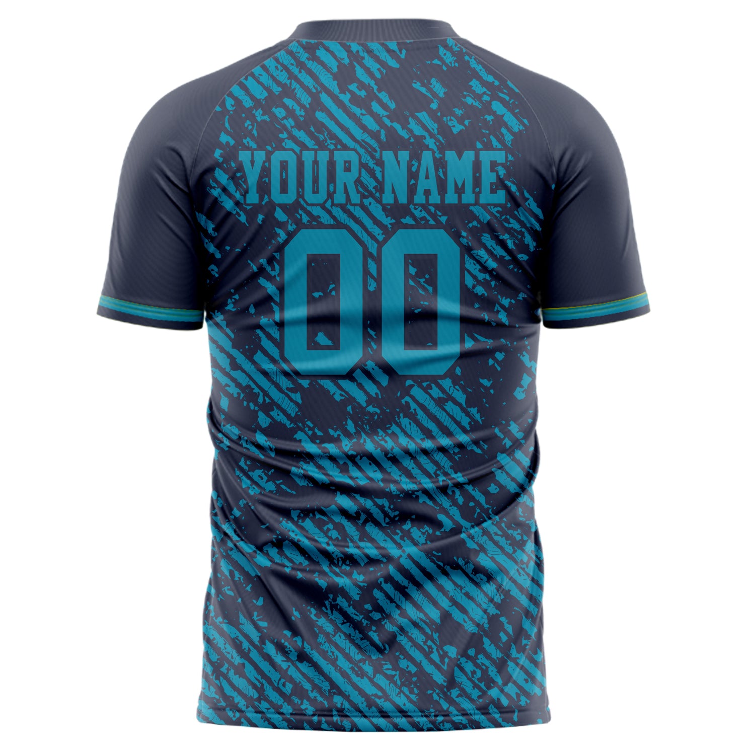 Personalized Black & Teal Pattern Soccer Jersey