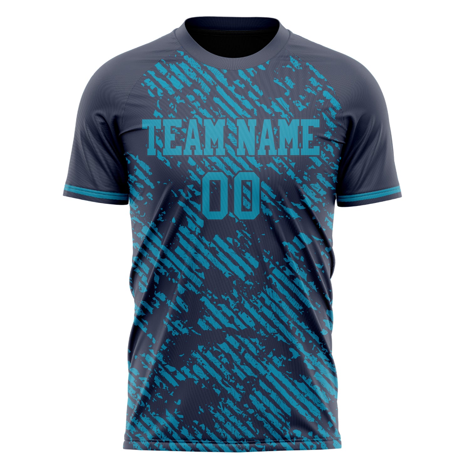 Personalized Black & Teal Pattern Soccer Jersey