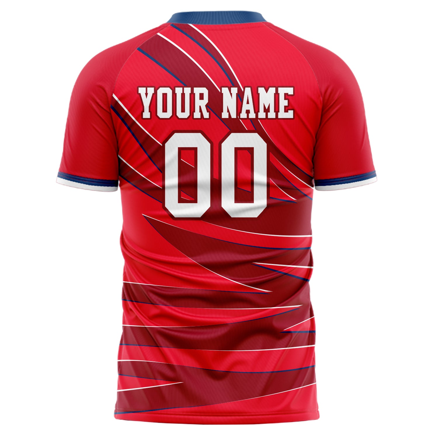 Personalized Red & Crimson Pattern Soccer Jersey