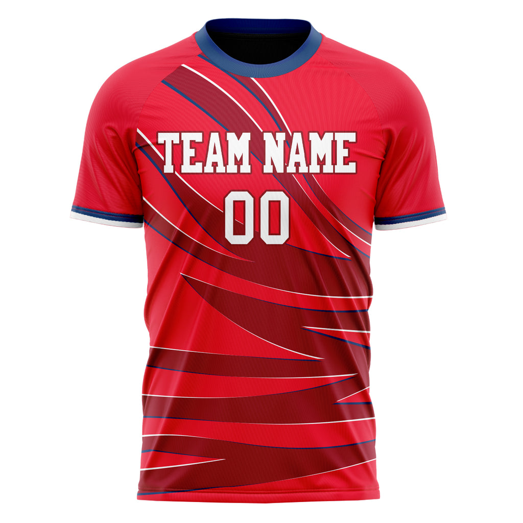 Personalized Red & Crimson Pattern Soccer Jersey