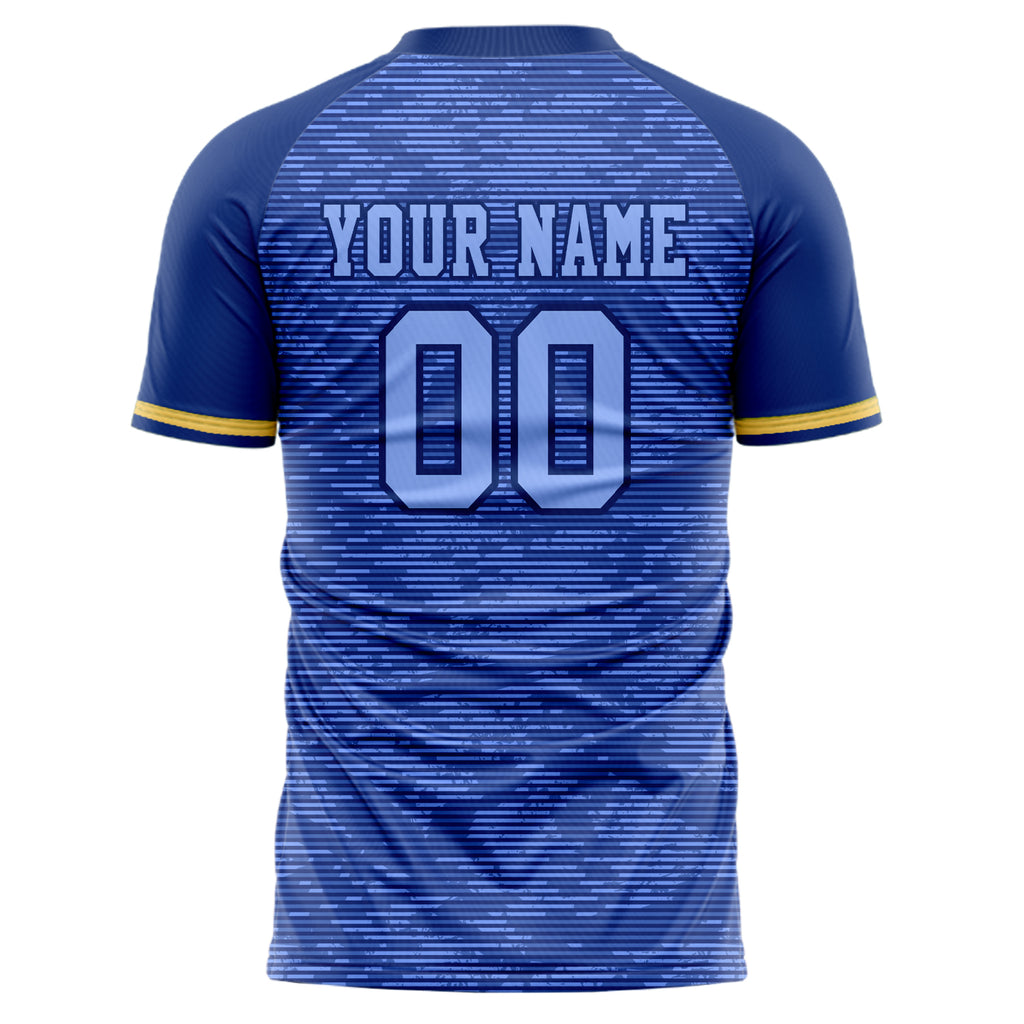 Personalized Royal & Gold Pattern Soccer Jersey