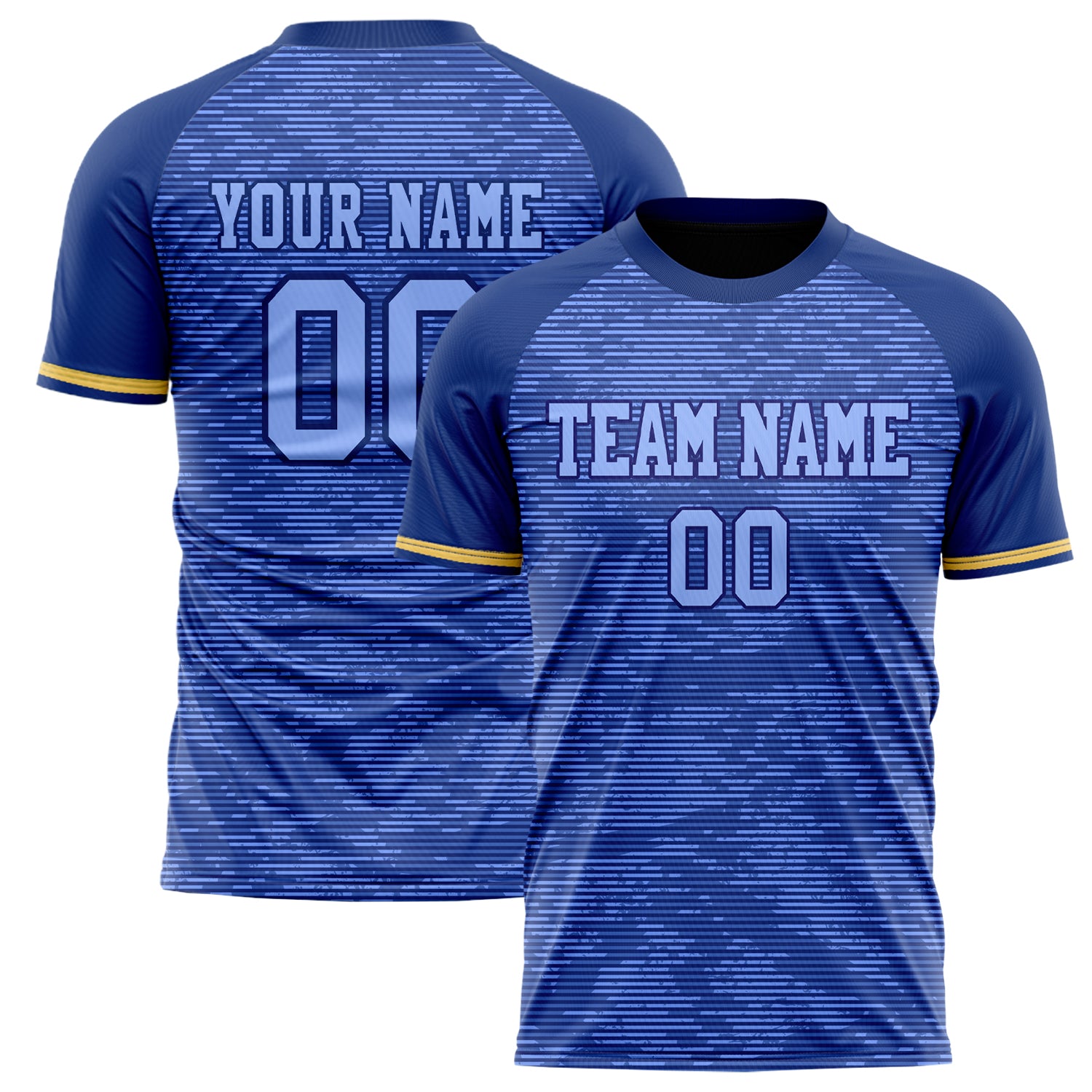 Personalized Royal & Gold Pattern Soccer Jersey