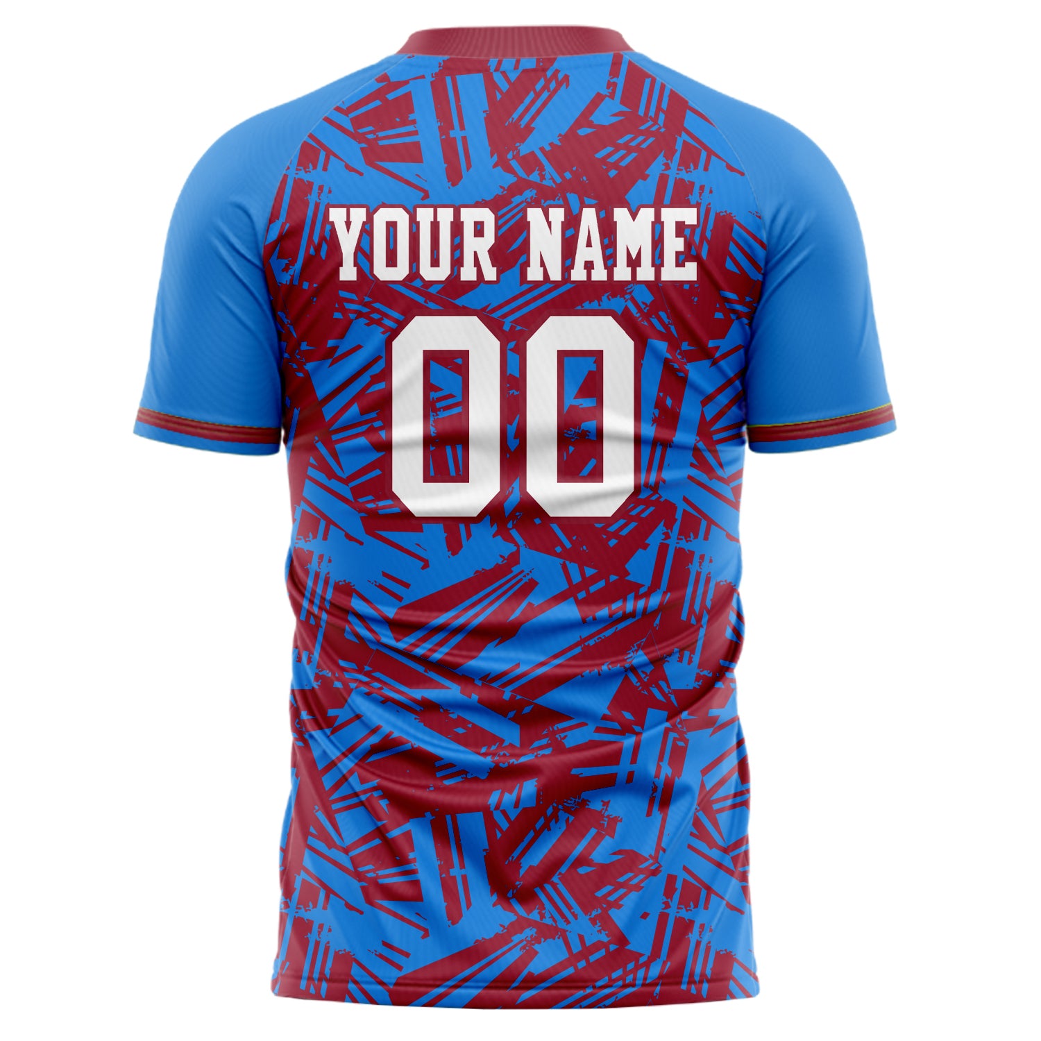 Personalized Blue & Red Pattern Soccer Jersey