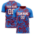 Personalized Blue & Red Pattern Soccer Jersey