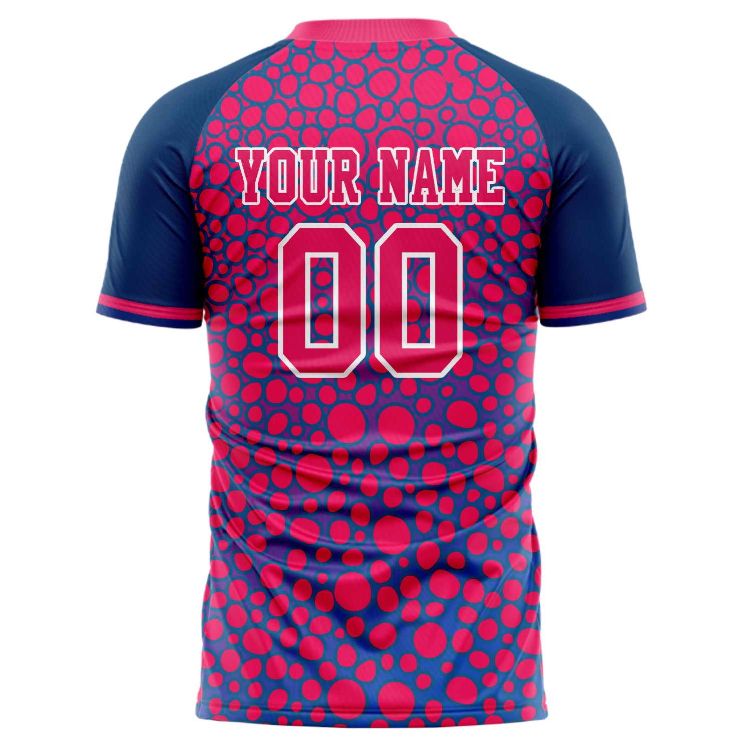 Personalized Pink & Navy Pattern Soccer Jersey