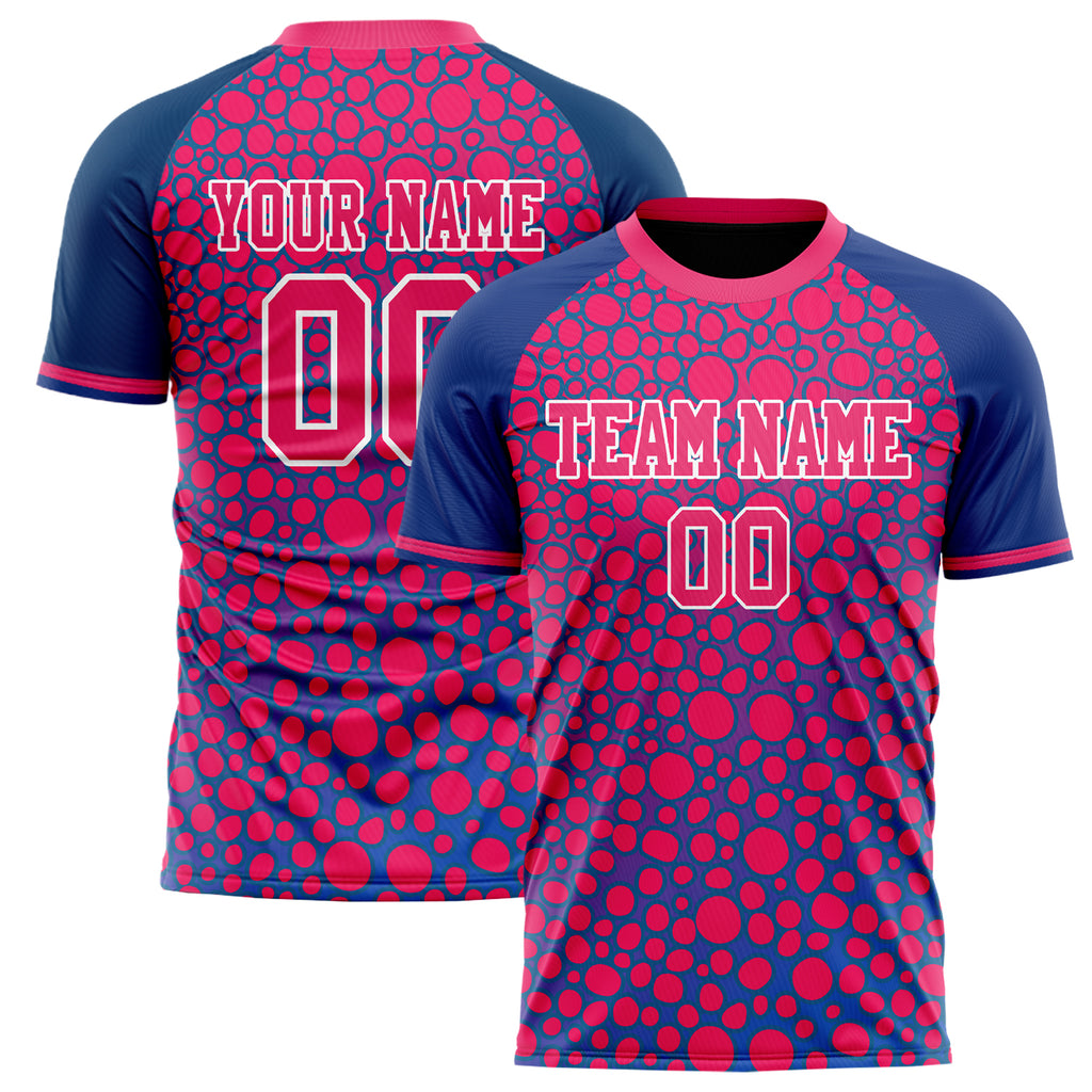 Personalized Pink & Navy Pattern Soccer Jersey