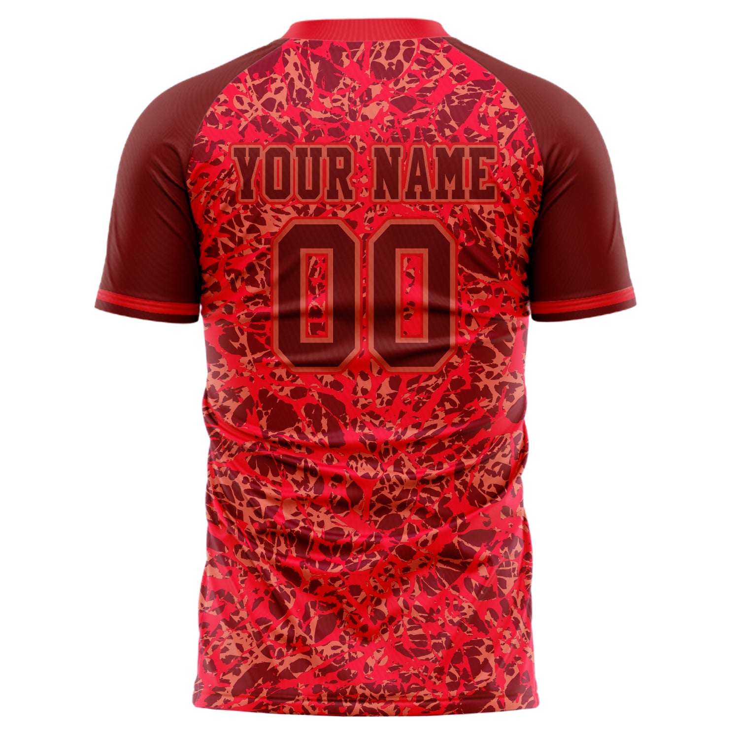 Personalized Red & Crimson Pattern Soccer Jersey