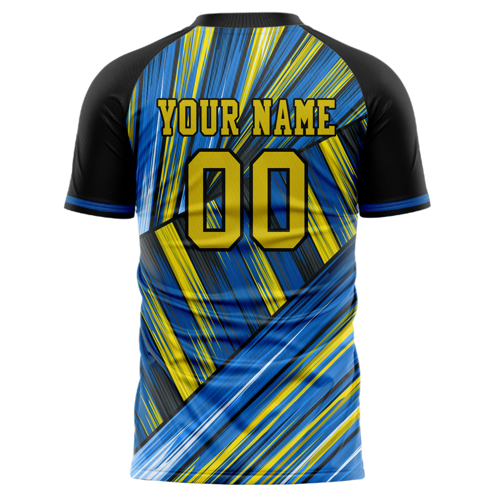 Personalized Gold & Blue Pattern Soccer Jersey