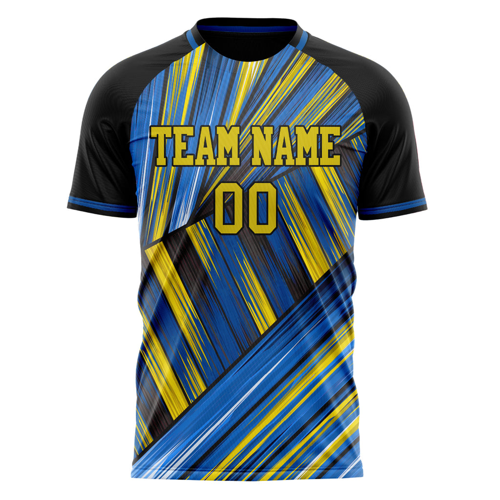 Personalized Gold & Blue Pattern Soccer Jersey