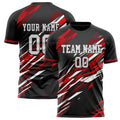 Personalized Black & Red Pattern Soccer Jersey