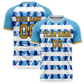 Personalized Light Blue & White Pattern Soccer Jersey