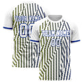 Personalized White & Blue Pattern Soccer Jersey