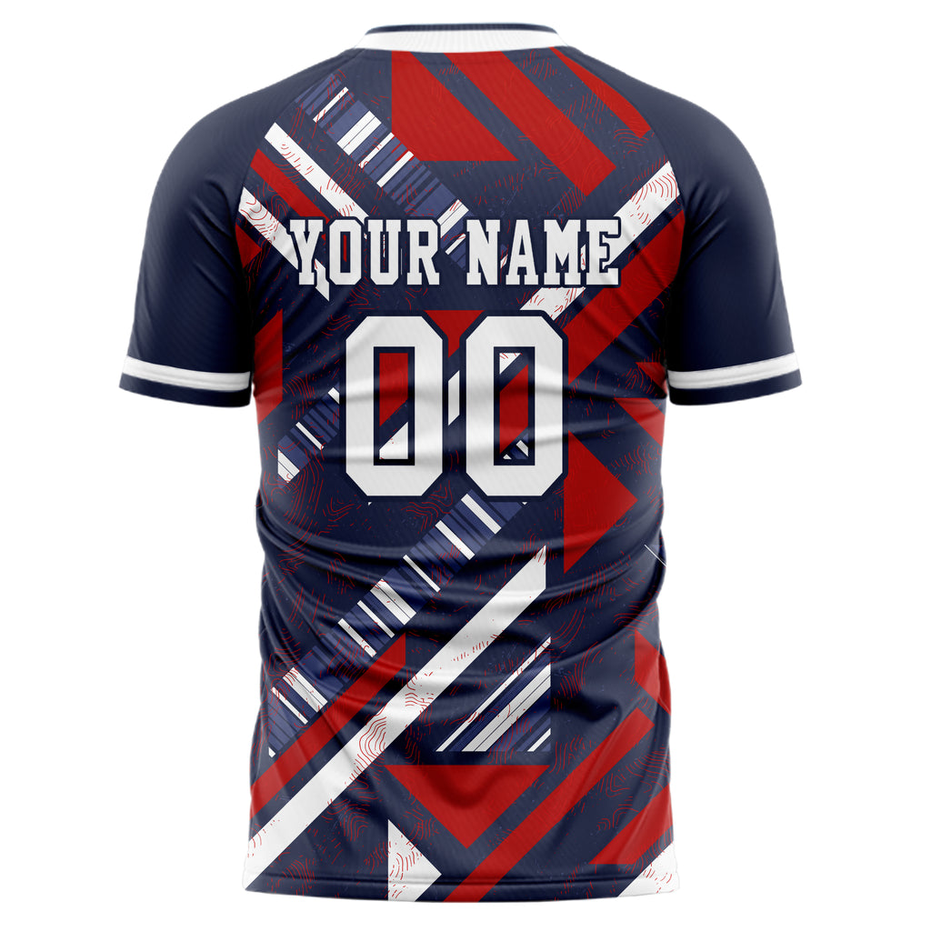 Personalized Navy & White Pattern Soccer Jersey