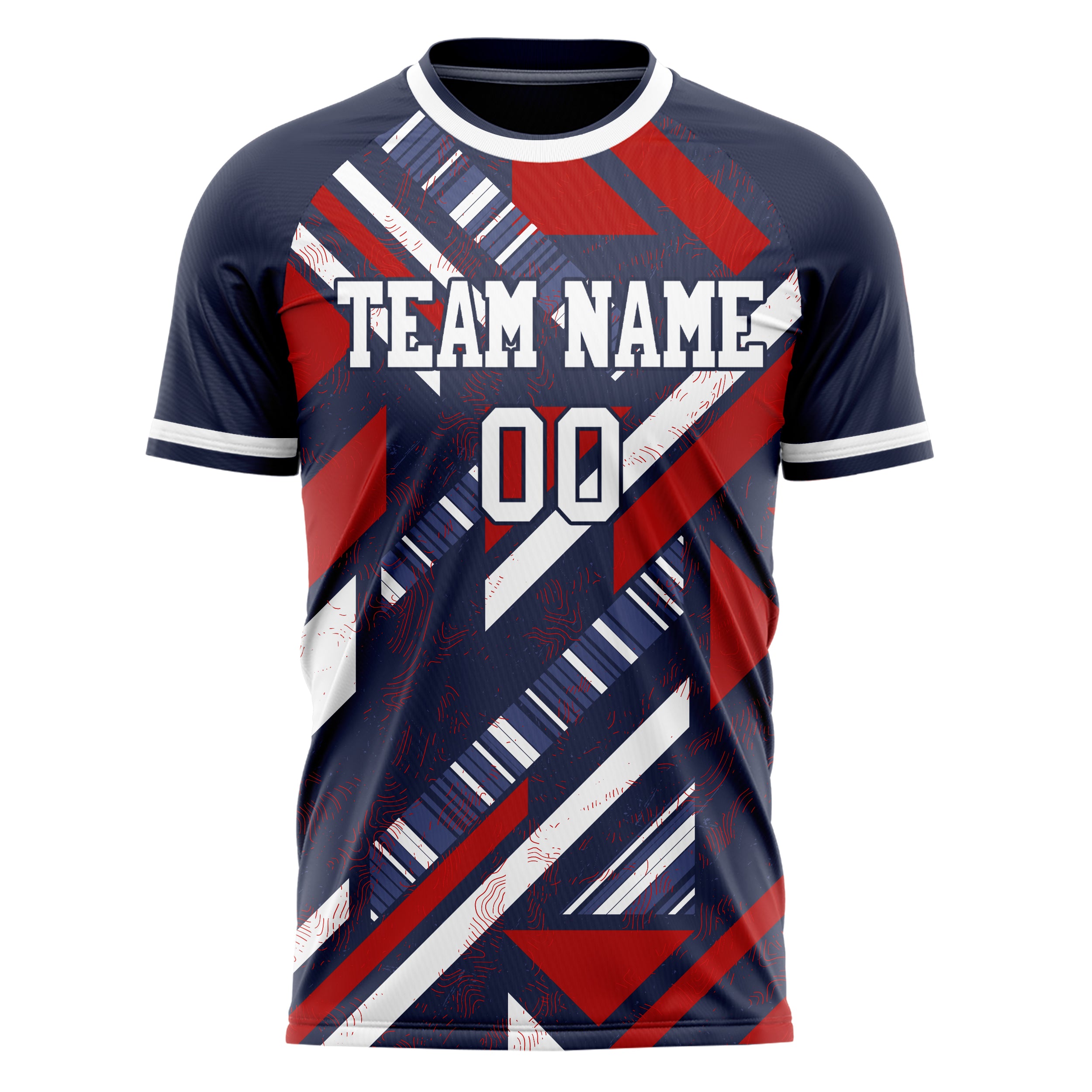 Personalized Navy & White Pattern Soccer Jersey