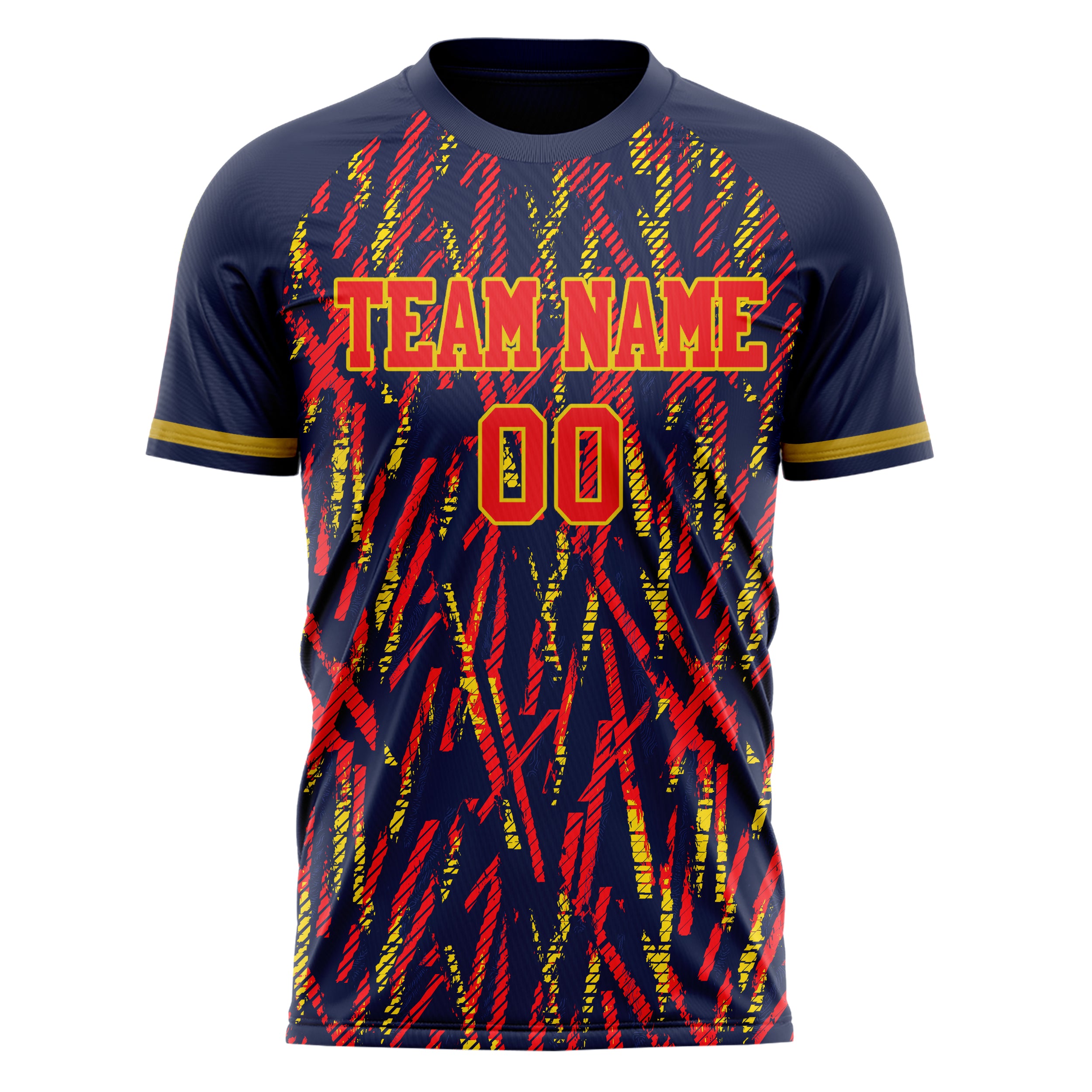 Personalized Navy & Red Pattern Soccer Jersey