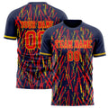 Personalized Navy & Red Pattern Soccer Jersey