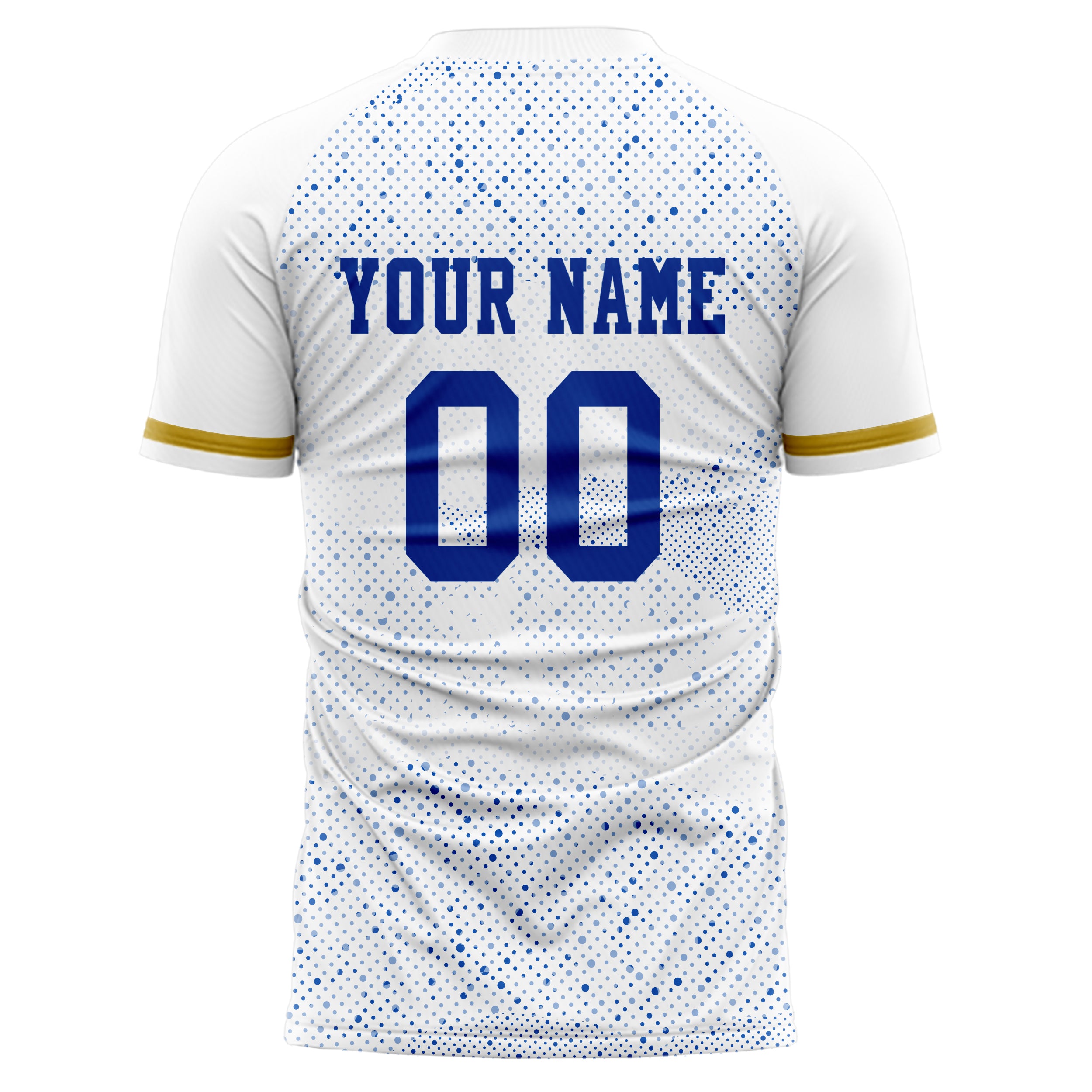 Personalized White & Royal Pattern Soccer Jersey