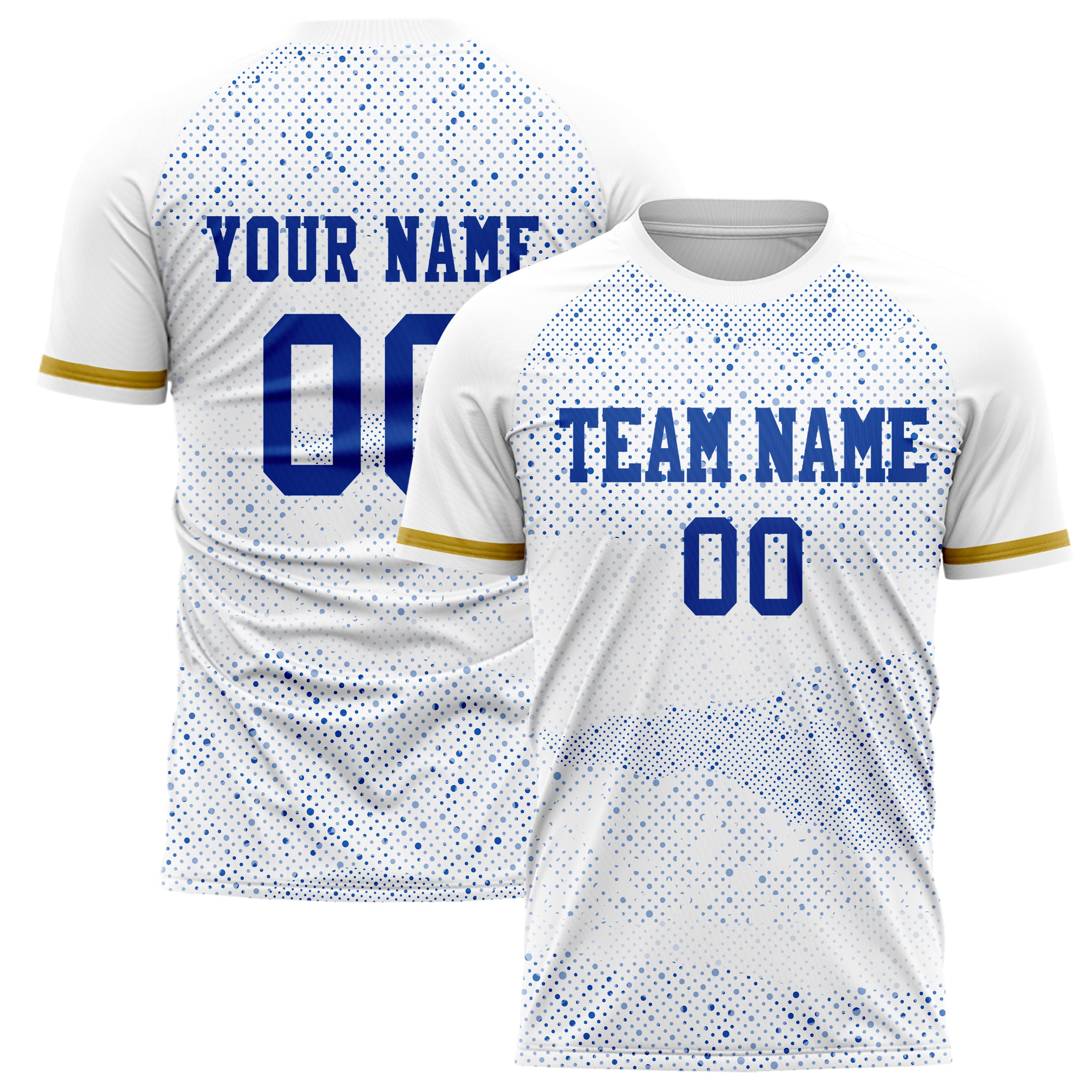 Personalized White & Royal Pattern Soccer Jersey