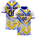 Personalized Blue & Yellow Pattern Soccer Jersey