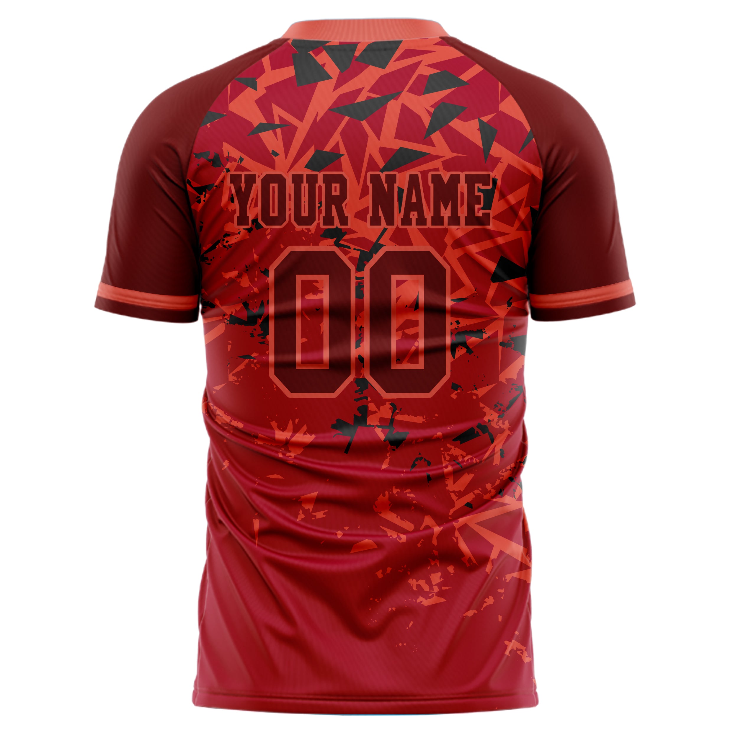Personalized Red & Black Pattern Soccer Jersey