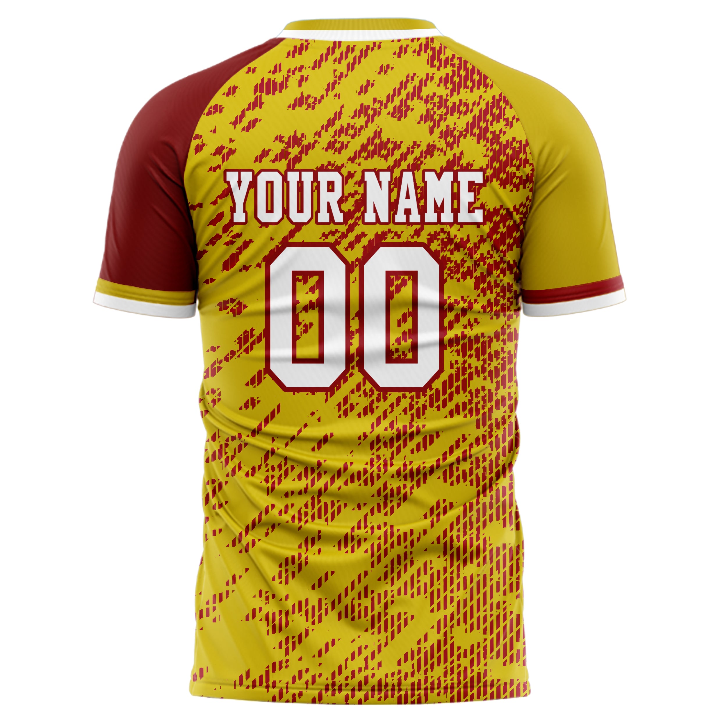 Personalized Gold & Red Pattern Soccer Jersey