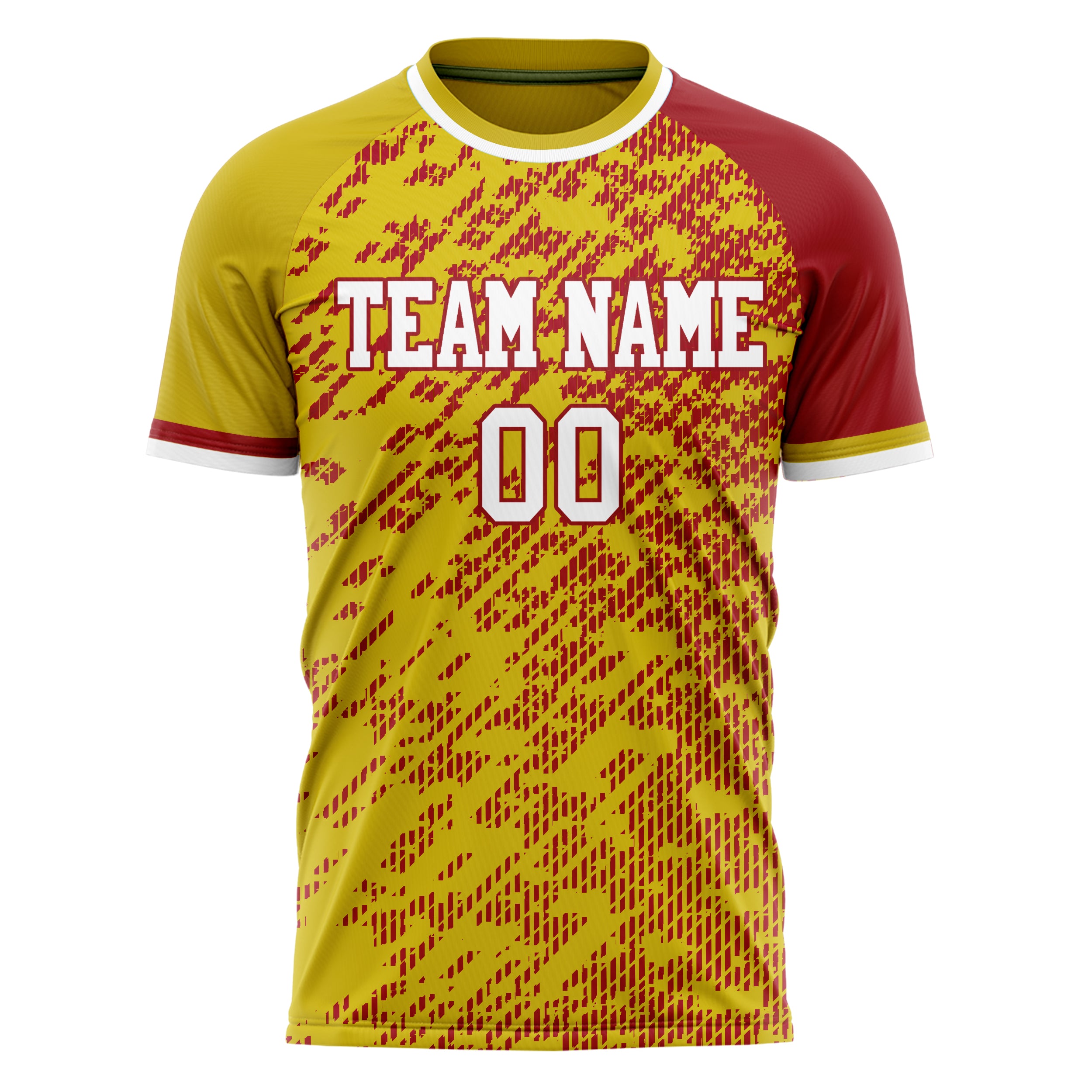 Personalized Gold & Red Pattern Soccer Jersey
