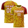 Personalized Gold & Red Pattern Soccer Jersey