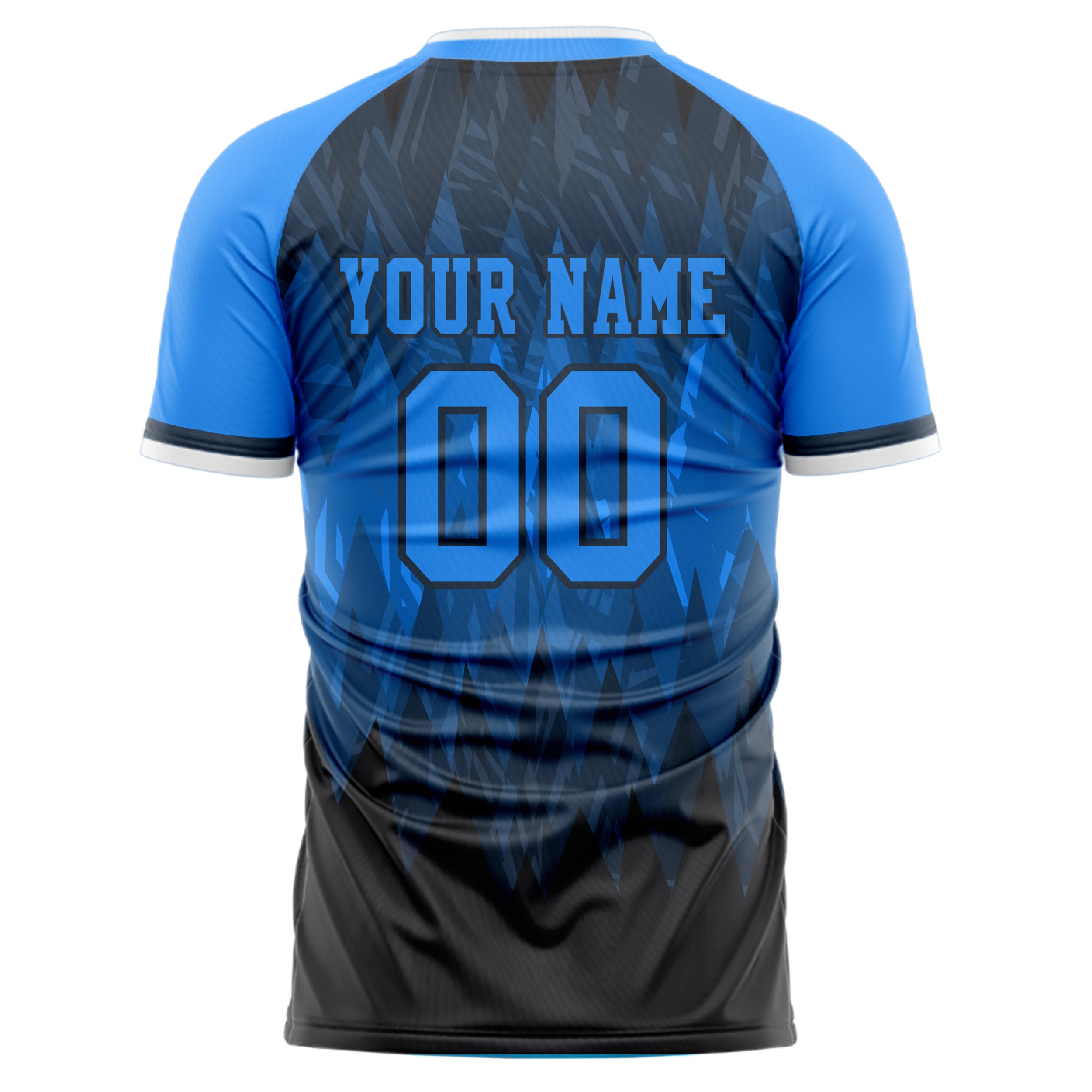 Personalized Black & Blue Pattern Soccer Jersey