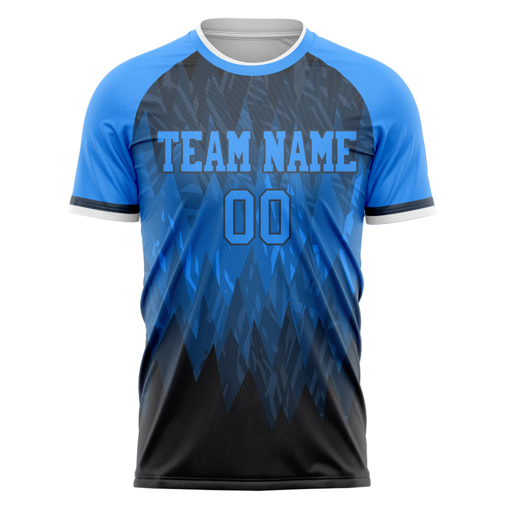 Personalized Black & Blue Pattern Soccer Jersey