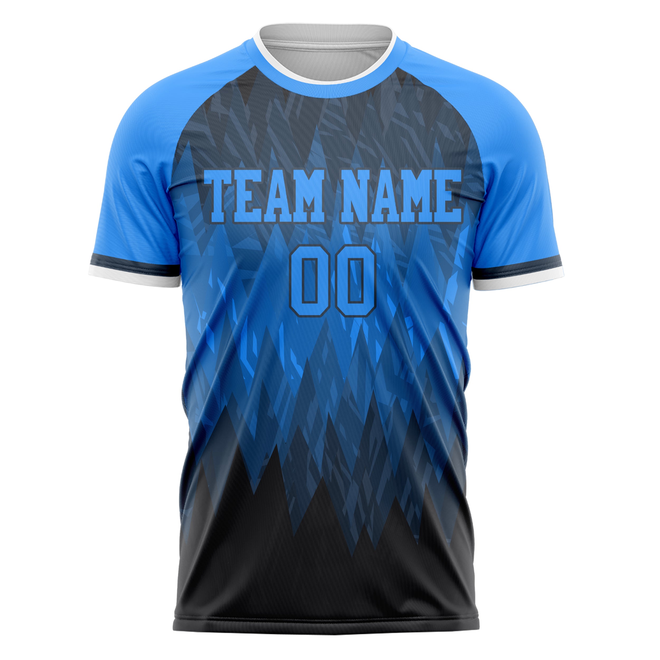 Personalized Black & Blue Pattern Soccer Jersey