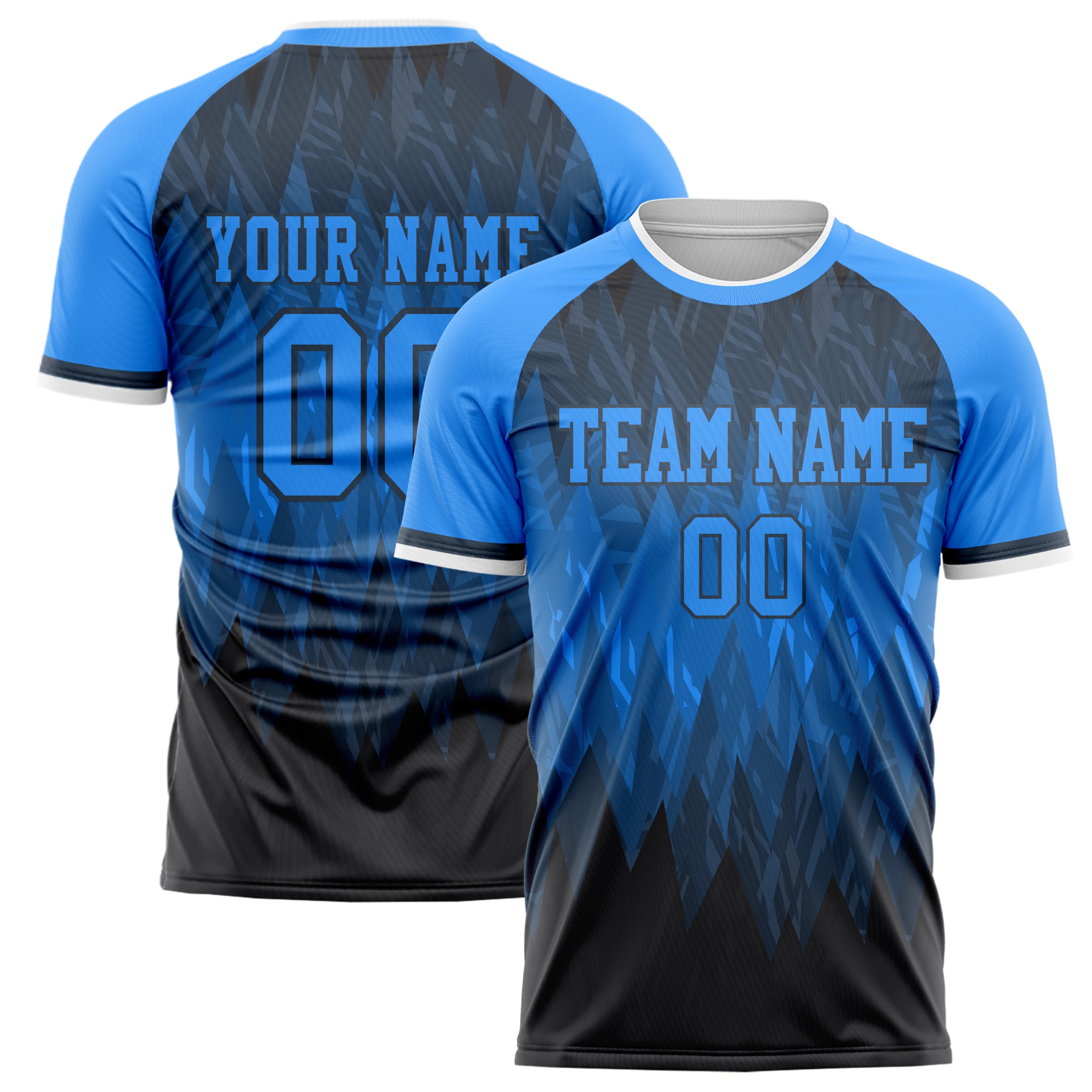 Personalized Black & Blue Pattern Soccer Jersey
