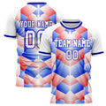 Personalized White & Blue Pattern Soccer Jersey