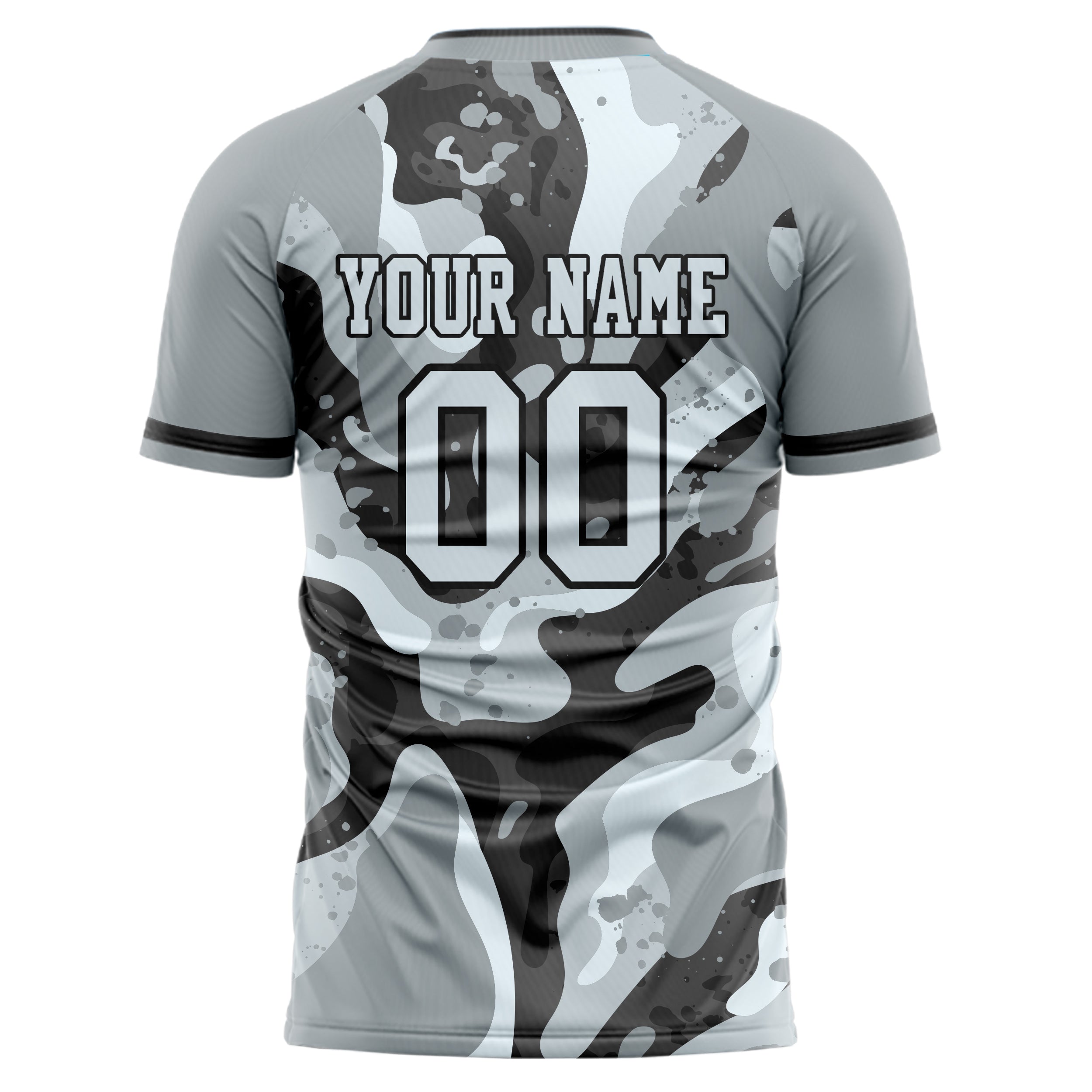 Personalized Gray & Black Pattern Soccer Jersey