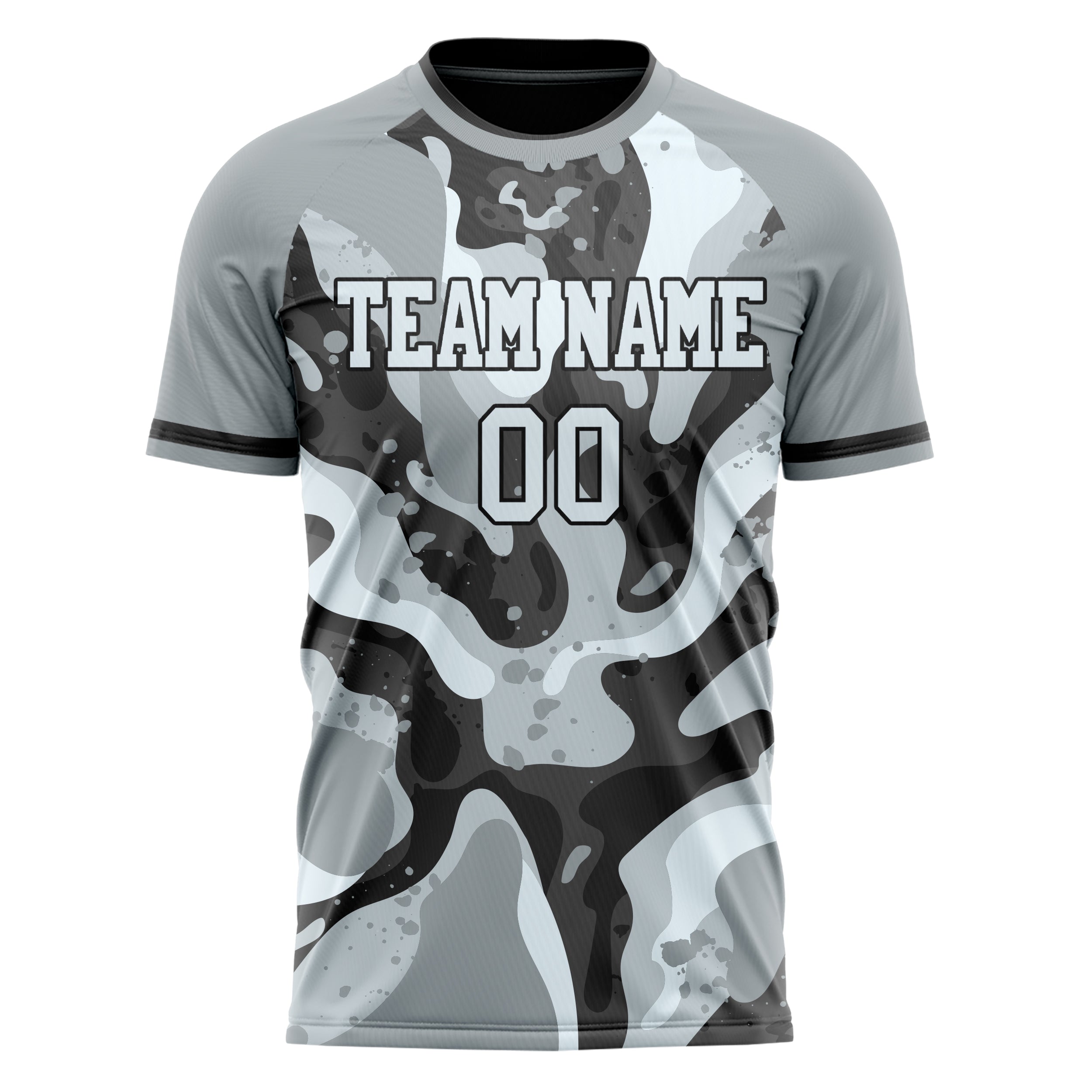 Personalized Gray & Black Pattern Soccer Jersey