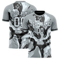 Personalized Gray & Black Pattern Soccer Jersey