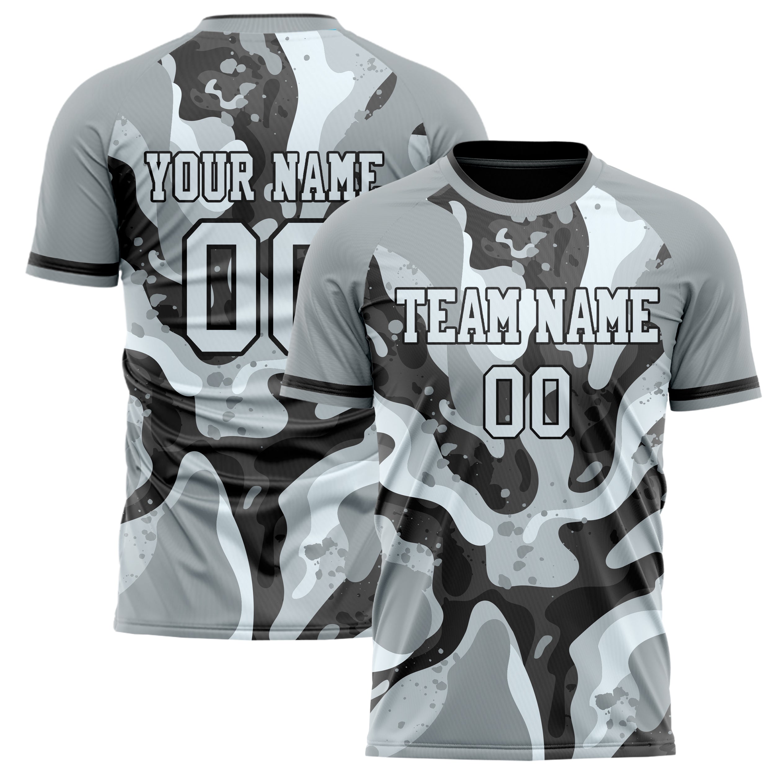 Personalized Gray & Black Pattern Soccer Jersey