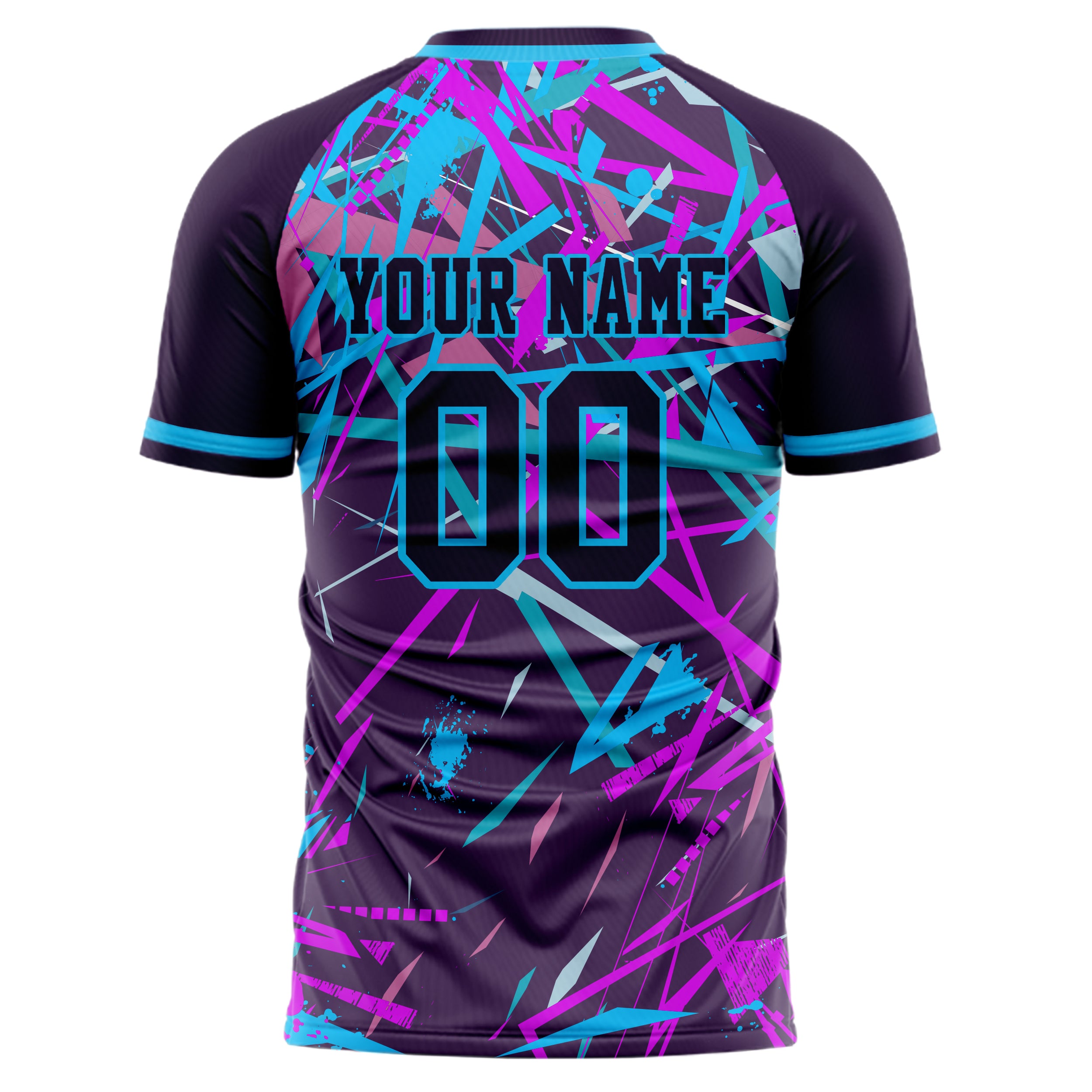 Personalized Purple & Light Blue Pattern Soccer Jersey
