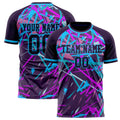 Personalized Purple & Light Blue Pattern Soccer Jersey