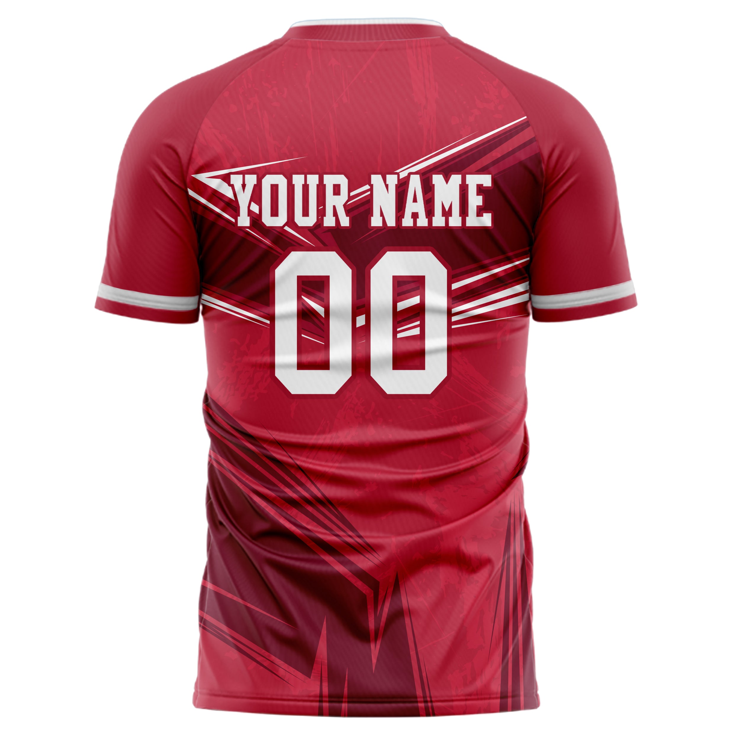 Personalized Red & White Pattern Soccer Jersey
