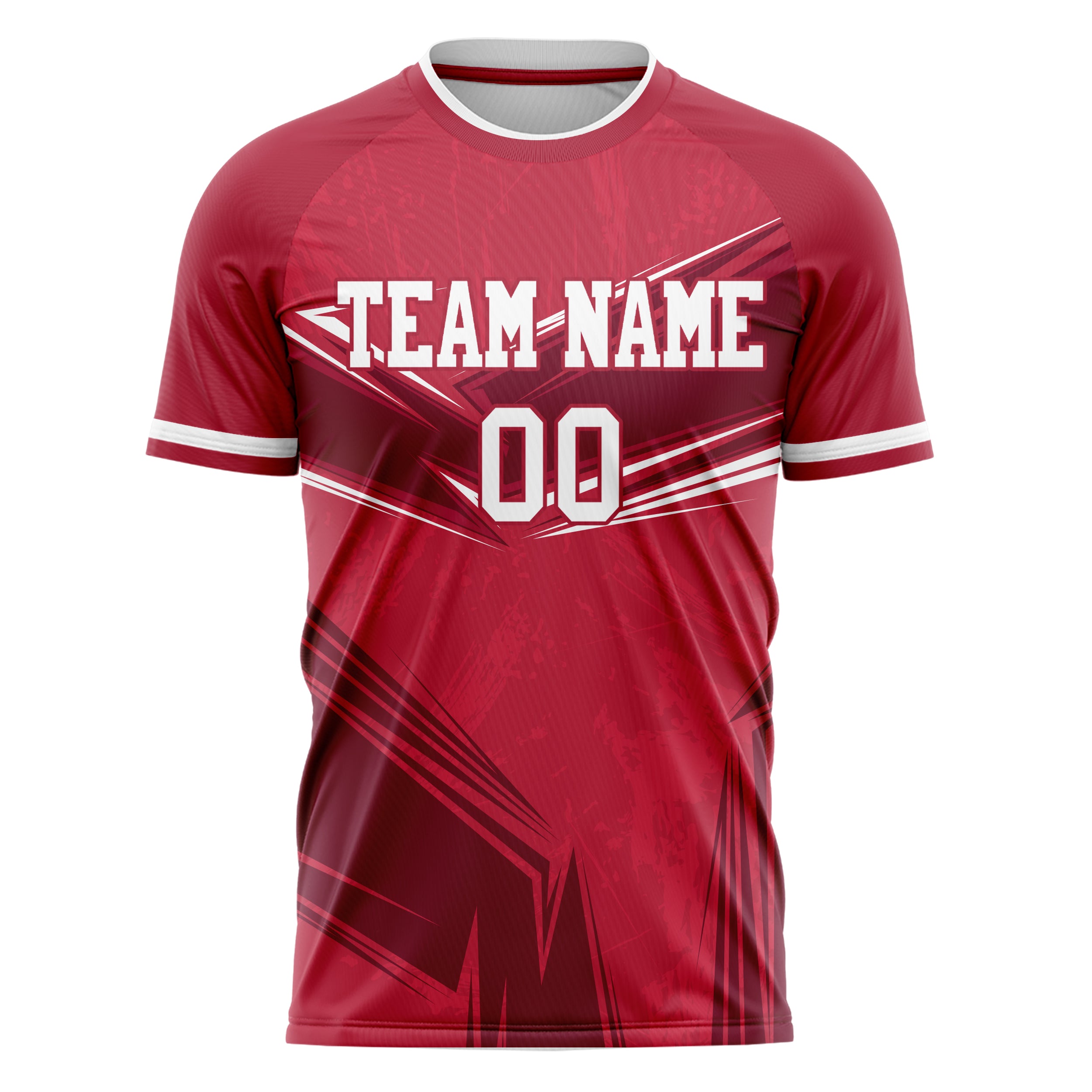 Personalized Red & White Pattern Soccer Jersey