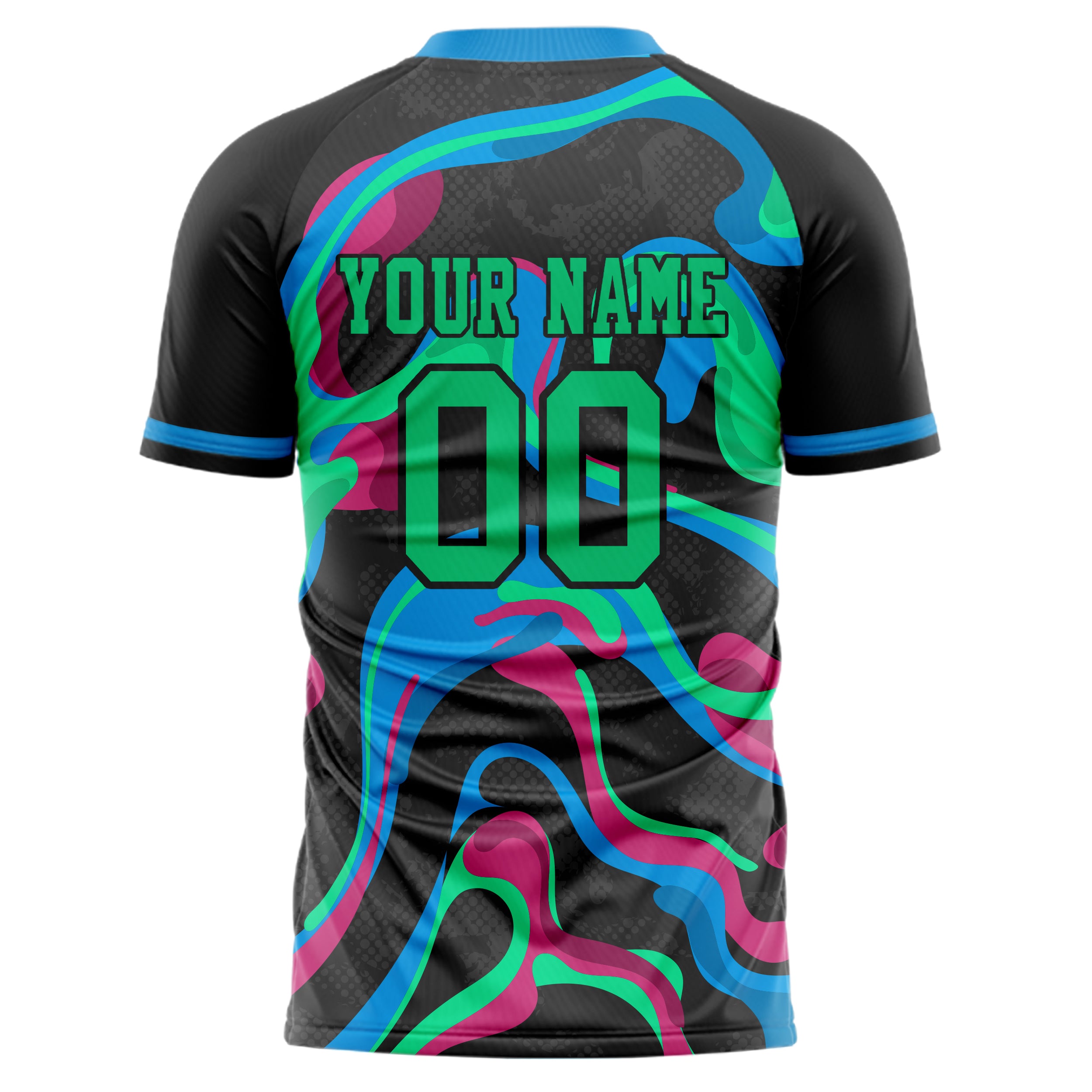 Personalized Black & Kelly Green Pattern Soccer Jersey