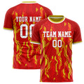 Personalized Red & Gold Pattern Soccer Jersey