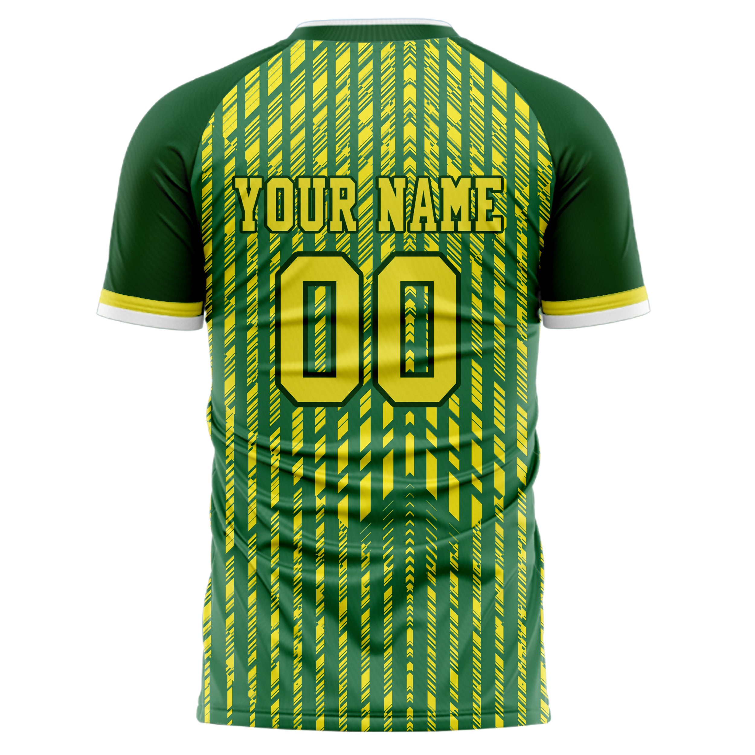 Personalized Kelly Green & Yellow Pattern Soccer Jersey