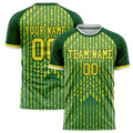 Personalized Kelly Green & Yellow Pattern Soccer Jersey